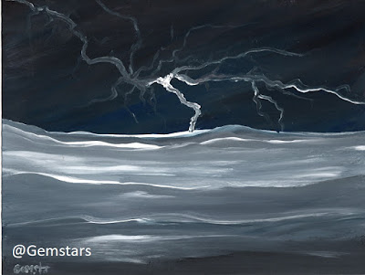 Lightning Strike on Stormy Seas