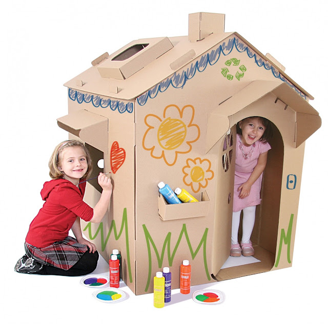 Costruire una casa di cartone per bambini! Creare con la carta ♥