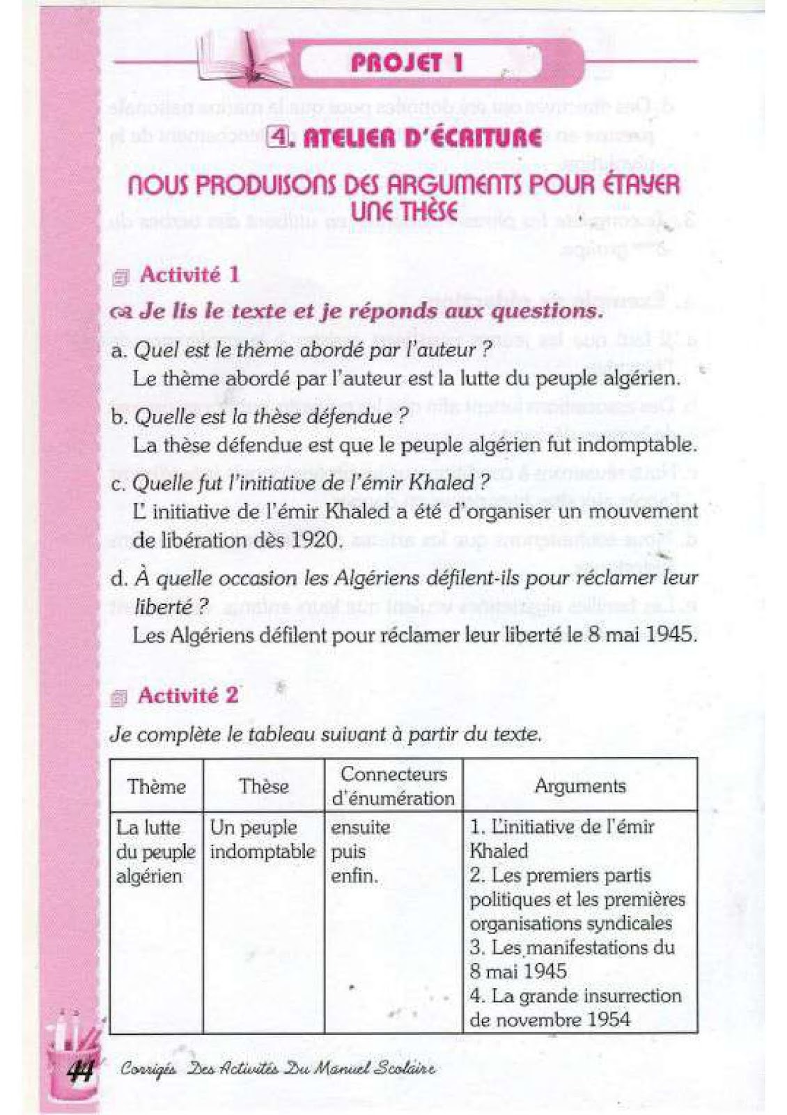 حل تمارين صفحة 40 الفرنسية للسنة الرابعة متوسط - الجيل الثاني