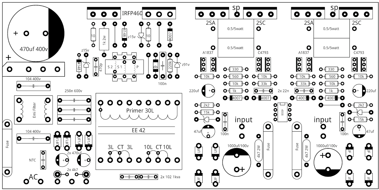 Layout Mini SOS Plus Stereo Amplifier Mas ikhin Web�Blogs