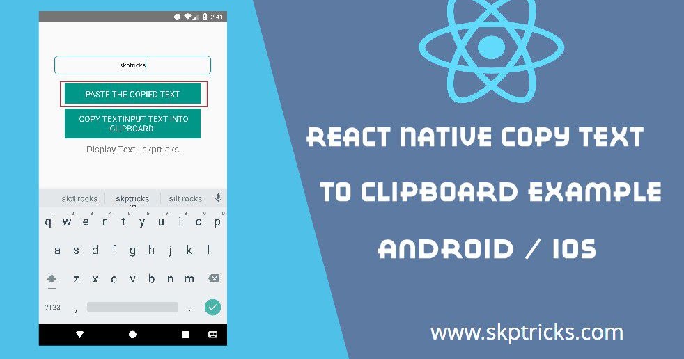 React Native Copy Text to Clipboard Example | SKPTRICKS