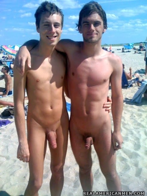 Real American Men Cute young guys hangin out naked at the beach picture