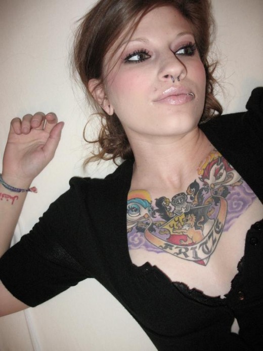 Chest Tattoos For Cute Girls 2012