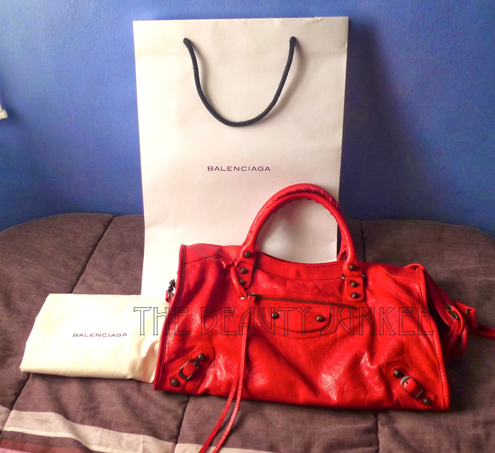 balenciaga classic mini city red