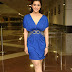 Mannara Chopra Legs Thigh Show In Mini Blue Dress