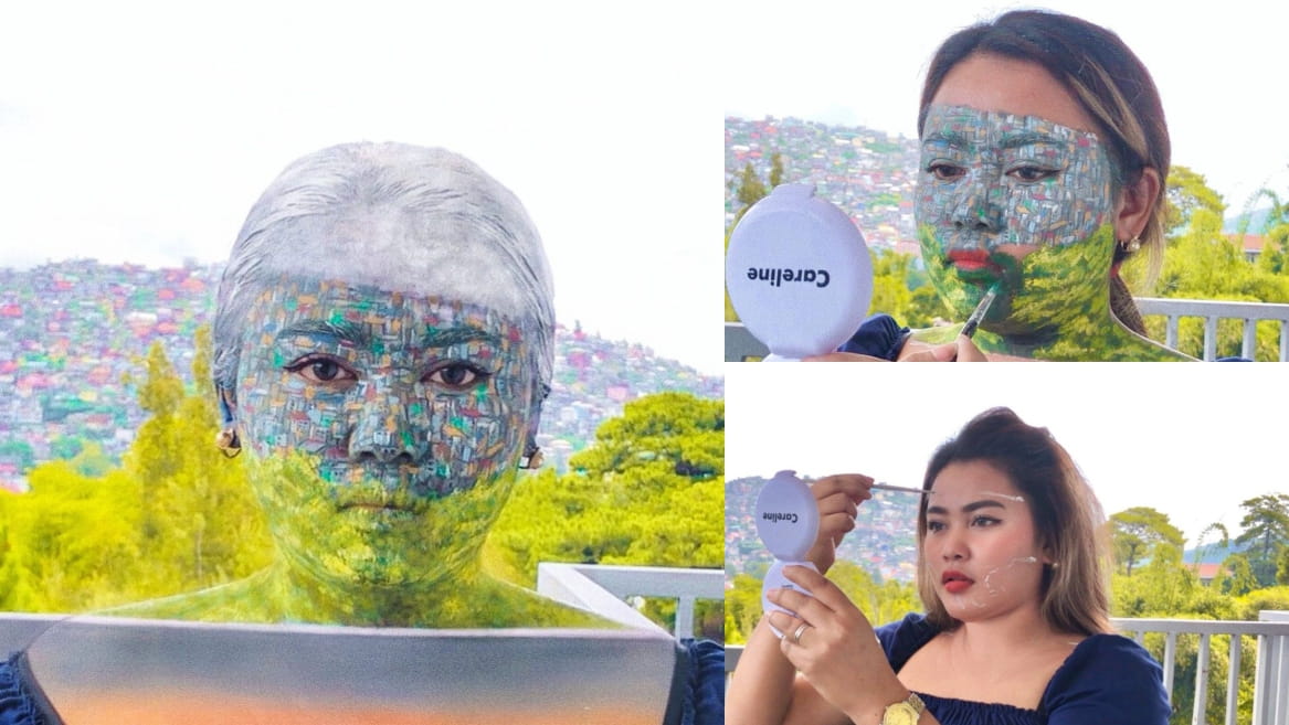 WATCH Baguio artist did it again, camouflage face painting of Quirino