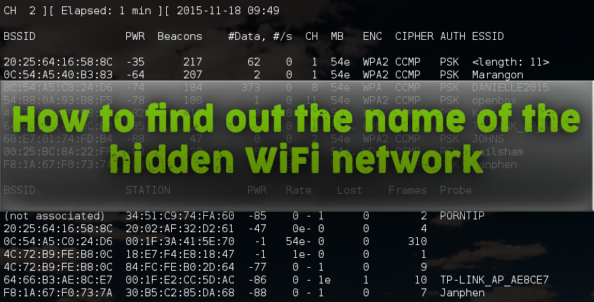 How To Find Out The Name Of The Hidden Wifi Network