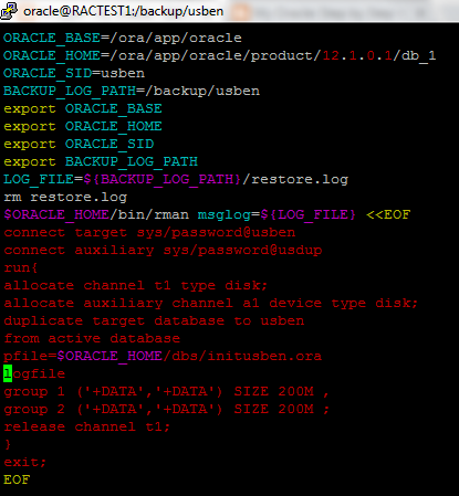 govind: RMAN Duplicate database from Active database with ASM Migration