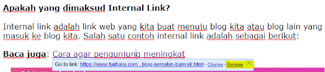 Cara membuat internal link dan external link di blogger