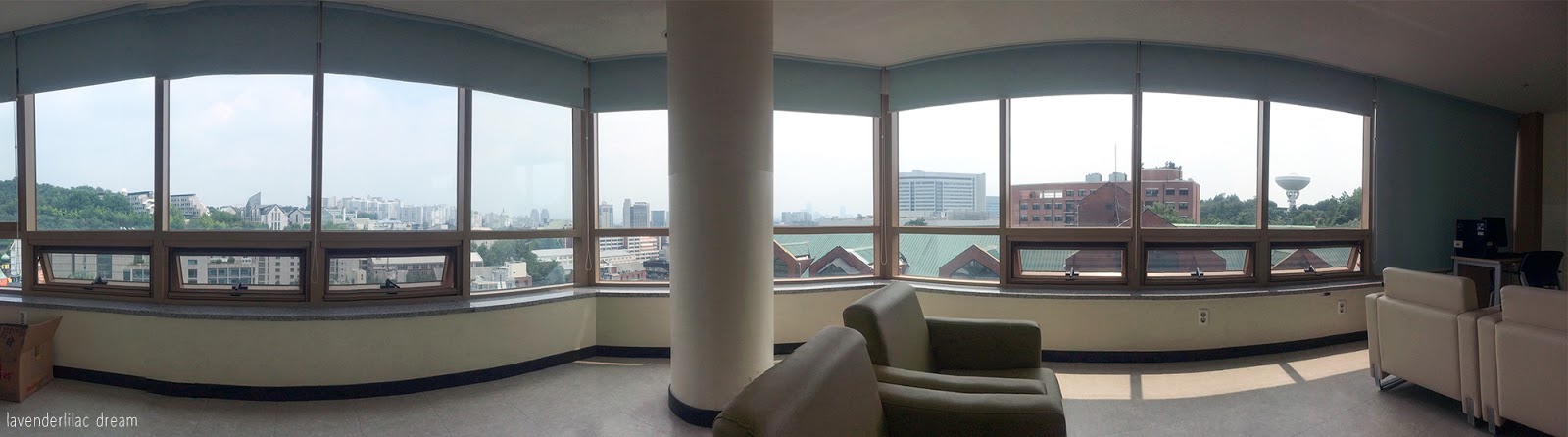 South Korea, Seoul, Sinchon, YISS 2014, Yonsei University, SK Global House, 7th floor lounge view