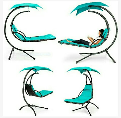 Outdoor Hammock Swing Chair - Arc Stand Hanging Chaise Lounger