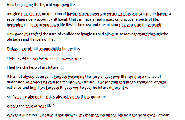 essay about a hero within me brainly