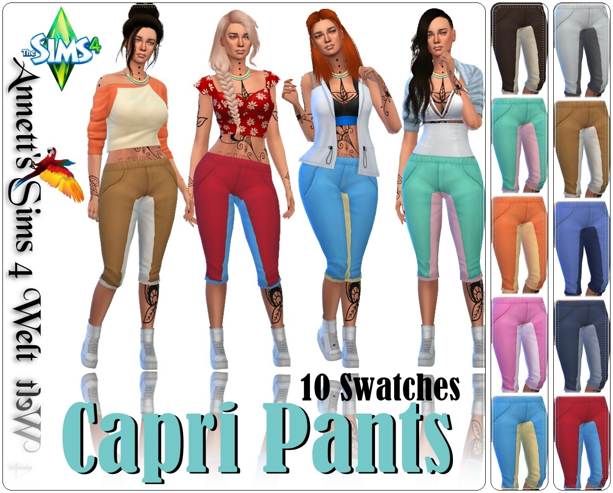 Sims 4 CC's - The Best: Capri Pants by Annett85