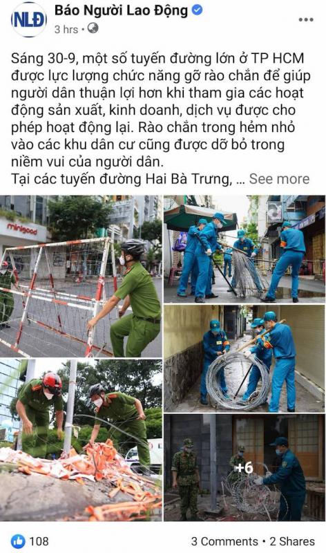 Cộng đồng mạng phấn khởi khi TP.HCM gỡ rào chắn, chuẩn bị “bình thường mới”