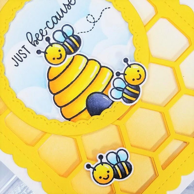 Sunny Studio Stamps: Just Bee-cause Fluffy Clouds Border Dies Frilly Frame Dies Fancy Frames Dies Just Because Cards by Ana Anderson Sunny Studio Stamps: Just Bee-cause Fluffy Clouds Border Dies Frilly Frame Dies Fancy Frames Dies Just Because Cards by Ana Anderson