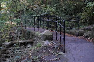 A footbridge over 'The Cattle Run' in Armstrong Park