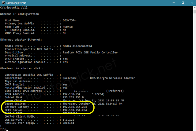 Globe Fiber Default Gateway IP