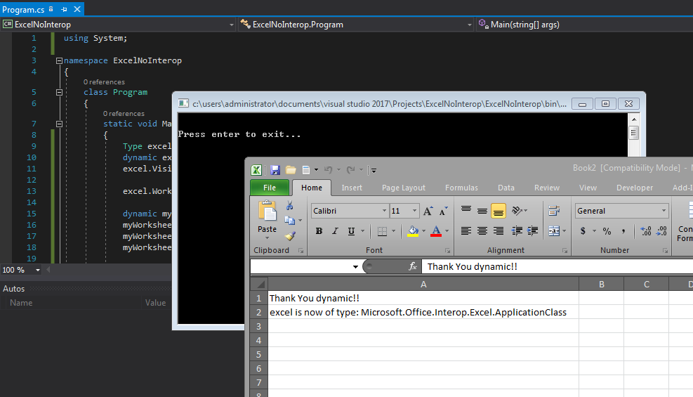 Mario Alejandro Loza Armand Ugon Dynamic C to use Excel without the