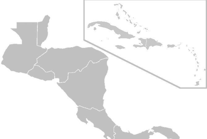 Blank Central America Political - Blankmap Of Central America Caribbean