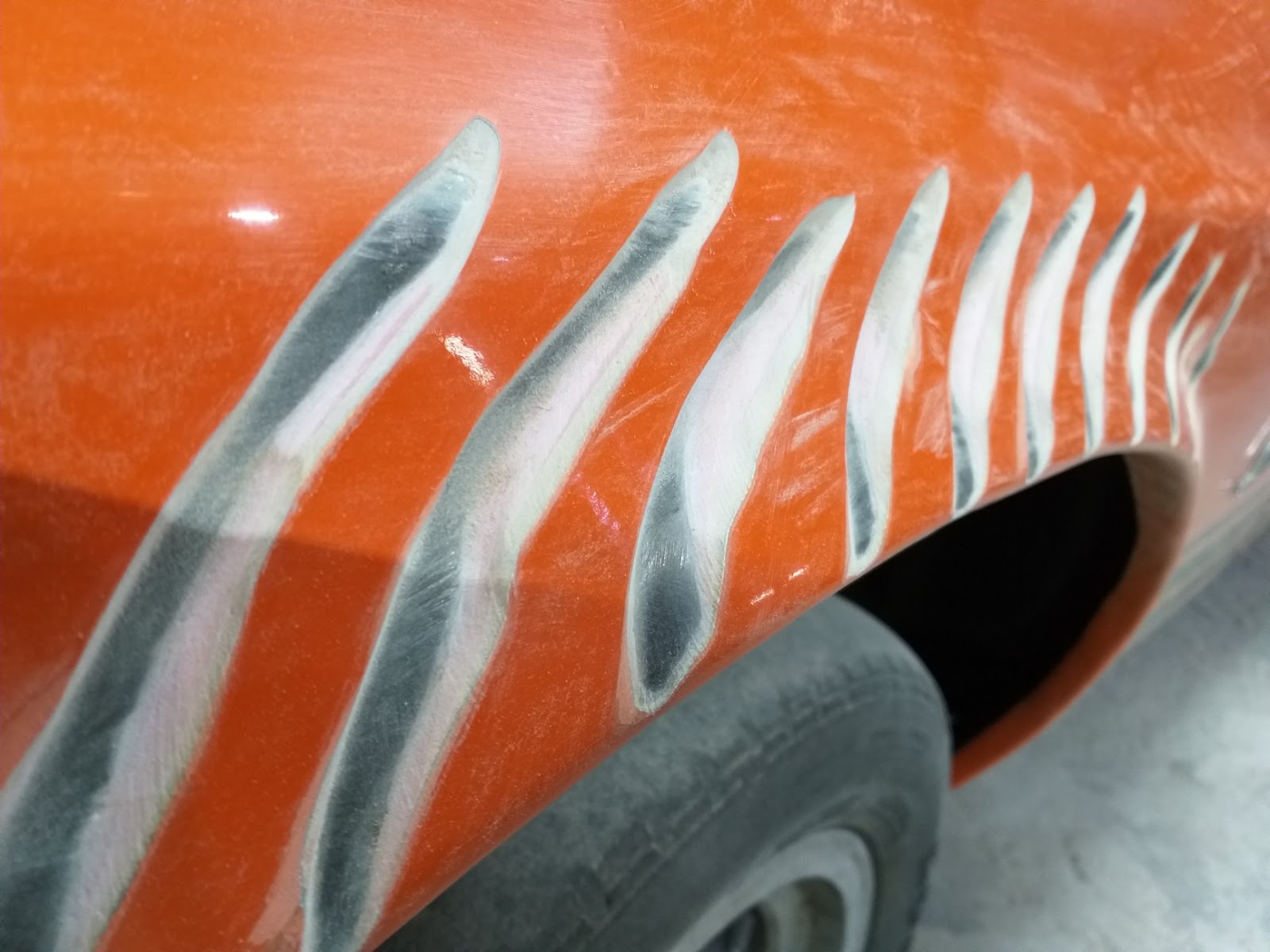 Just A Car Guy there must be 50 ponds of bondo on this Mustang