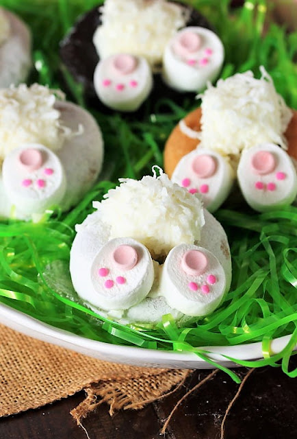 Platter of Easter Bunny Butt Doughnuts Image