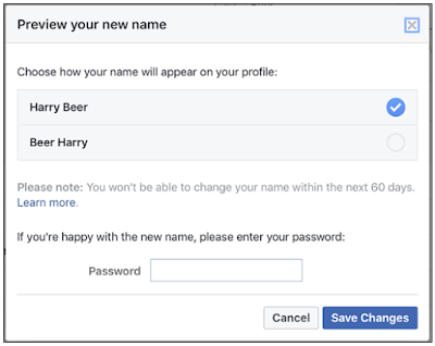 How to change name on Facebook profile