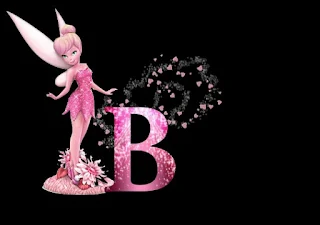 Abecedario con Tinker Bell en Rosa. Pink Tinker Bell Alphabet.
