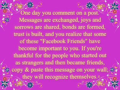 Funny Facebook Status: Facebook friends are important quote