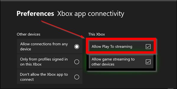 Transmita contenido de música y video a la consola Xbox usando la función Reproducir en