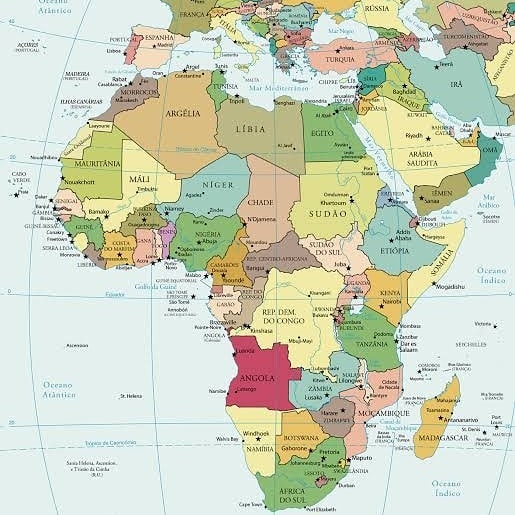 Países no Continente Africano: Angola