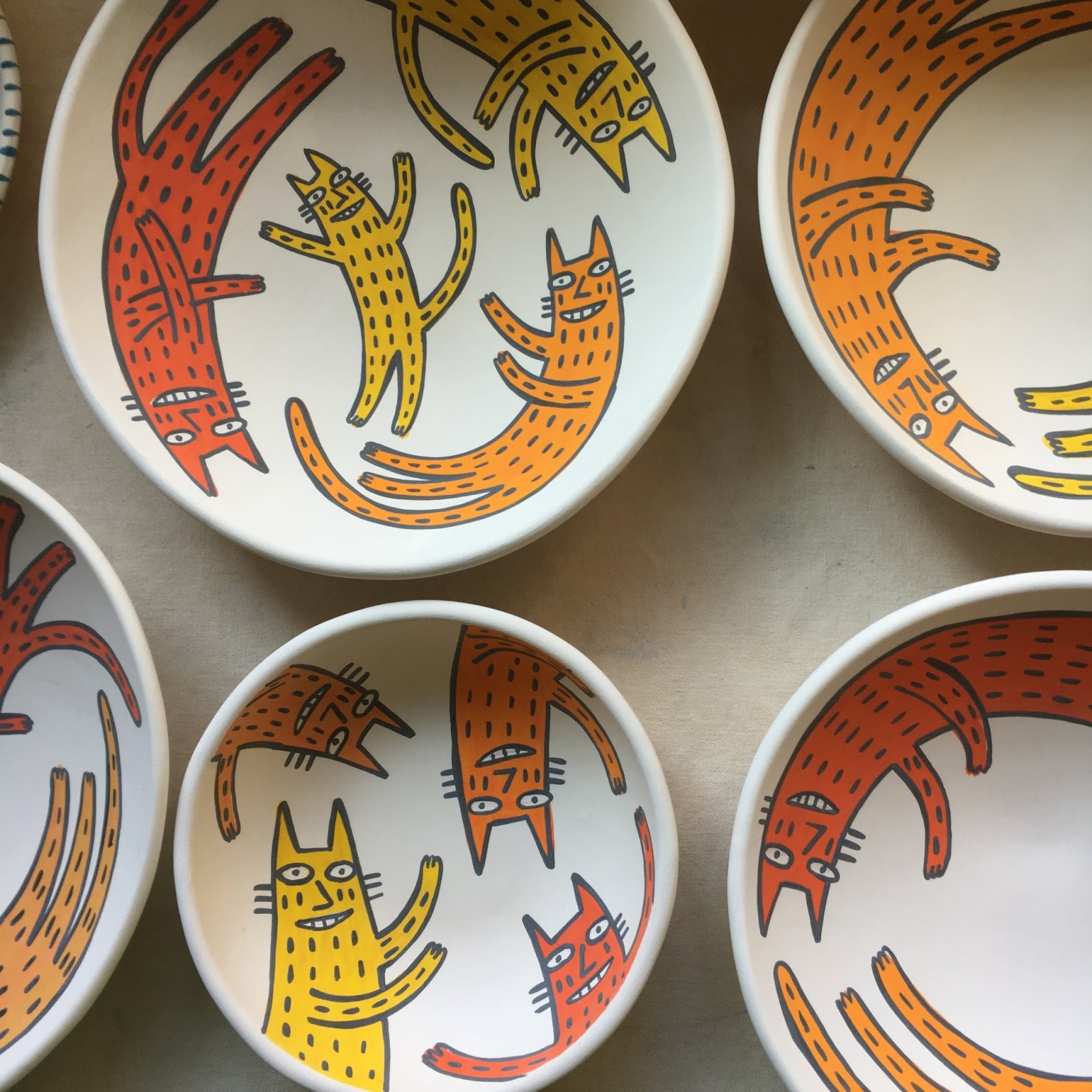 Kim Murton Bisque and glaze work for Art in the Pearl Show Labor Day