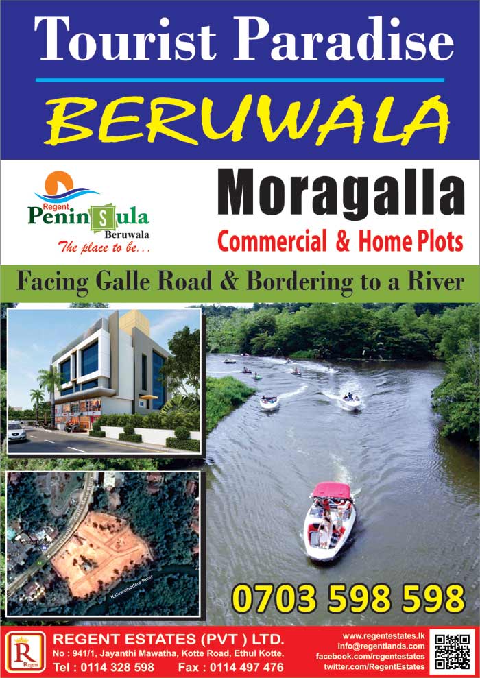 Commercial & Home plots at Beruwala facing Galle Road and bordering the river - Regent Peninsula.