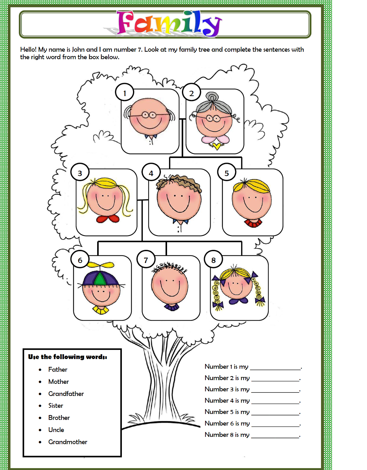 we can! : ACTIVITY: FAMILY TREE
