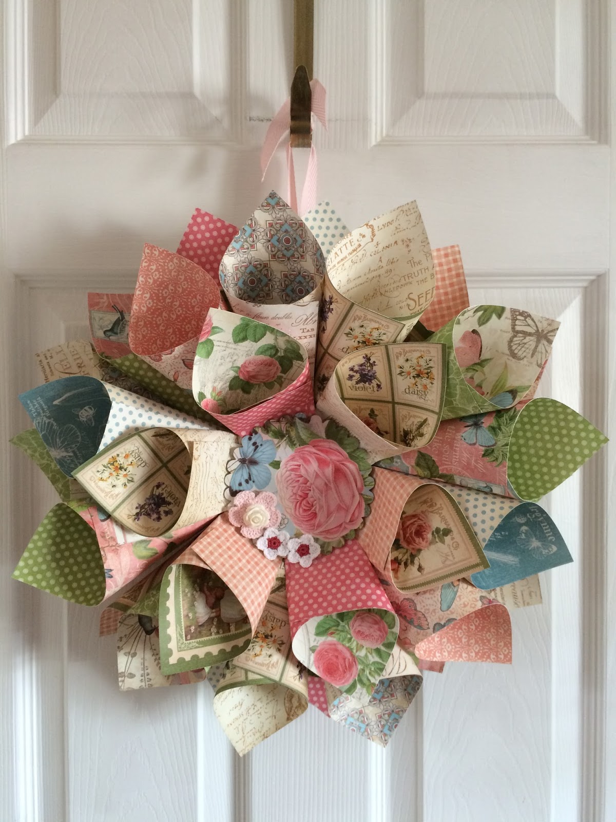 Pretty Inky Paper Crafts Paper Cone Wreath