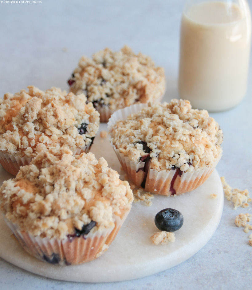 vegane Blaubeer-Streuselmuffins