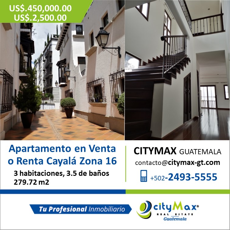 CITYMAX REAL ESTATE GUATEMALA CITYMAX Promociona Apartamento en Renta