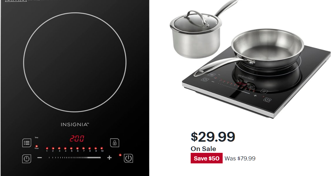 Insignia 11.4" 1300W Electric Induction Cooktop 29.99 + Free Shipping
