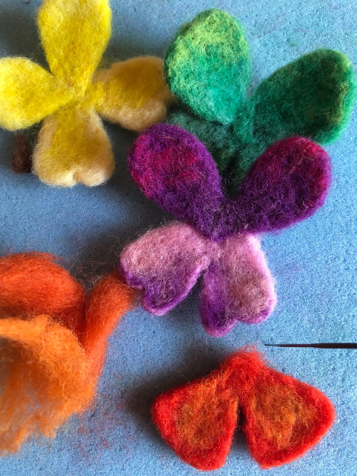 felted butterflies from scraps of wool!