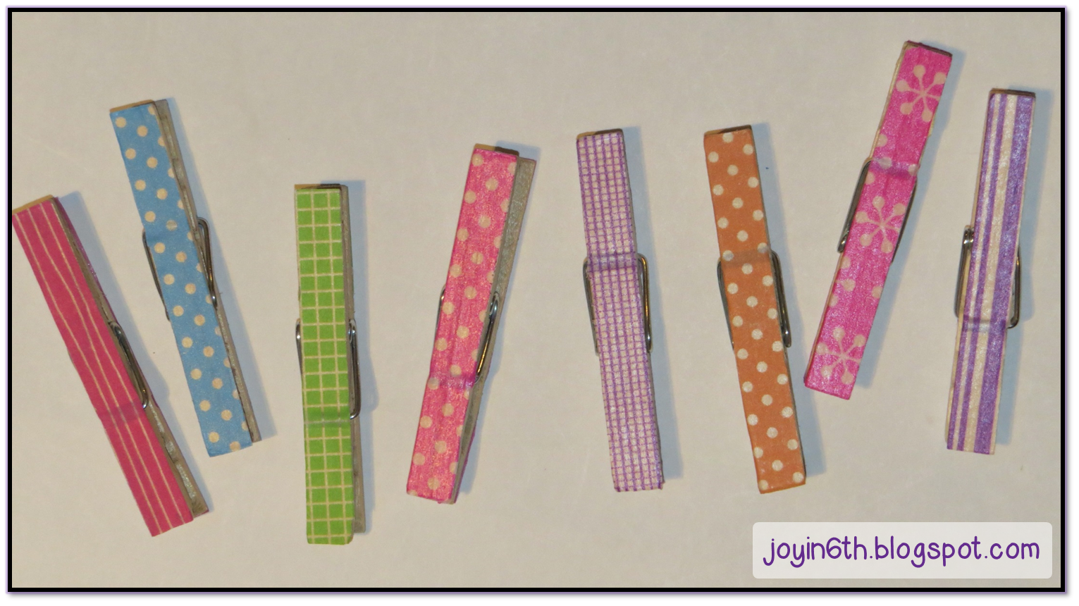 Finding JOY in 6th Grade: Day 9... ANOTHER Craft? Washi Tape Clothespins!
