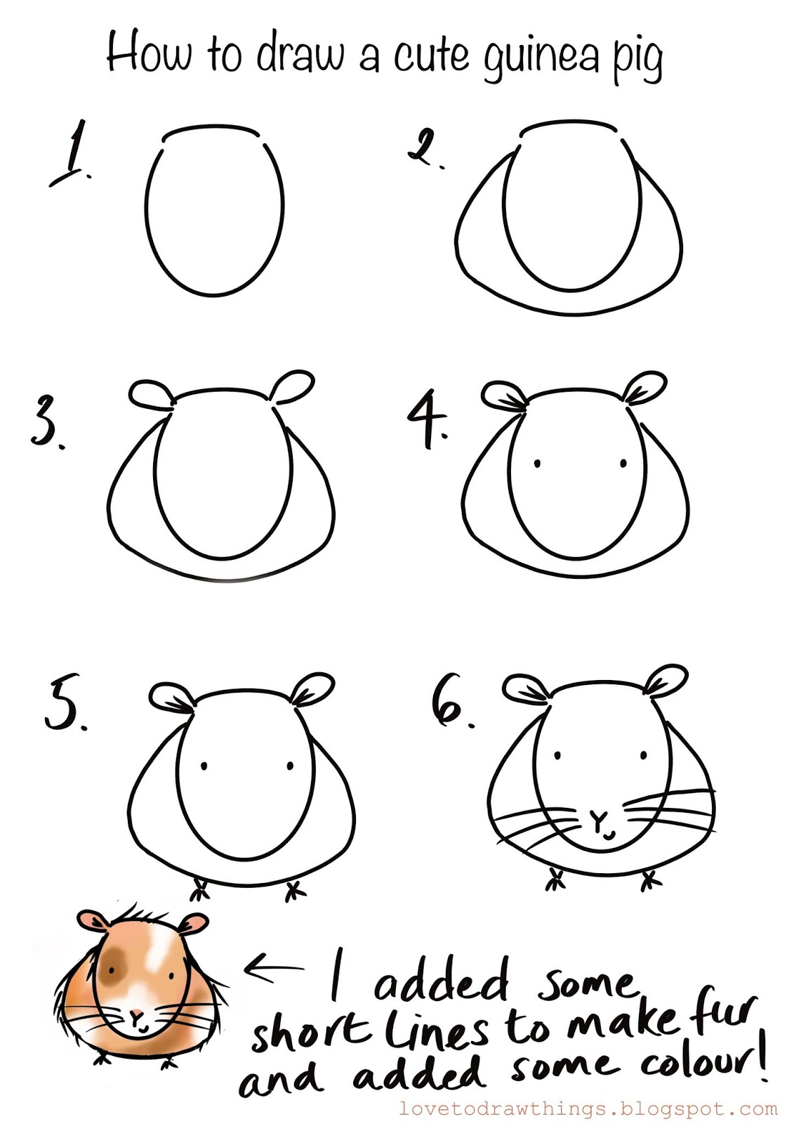 How To Draw A Guinea Pig Easy - Learn how to draw a guinea pig farm