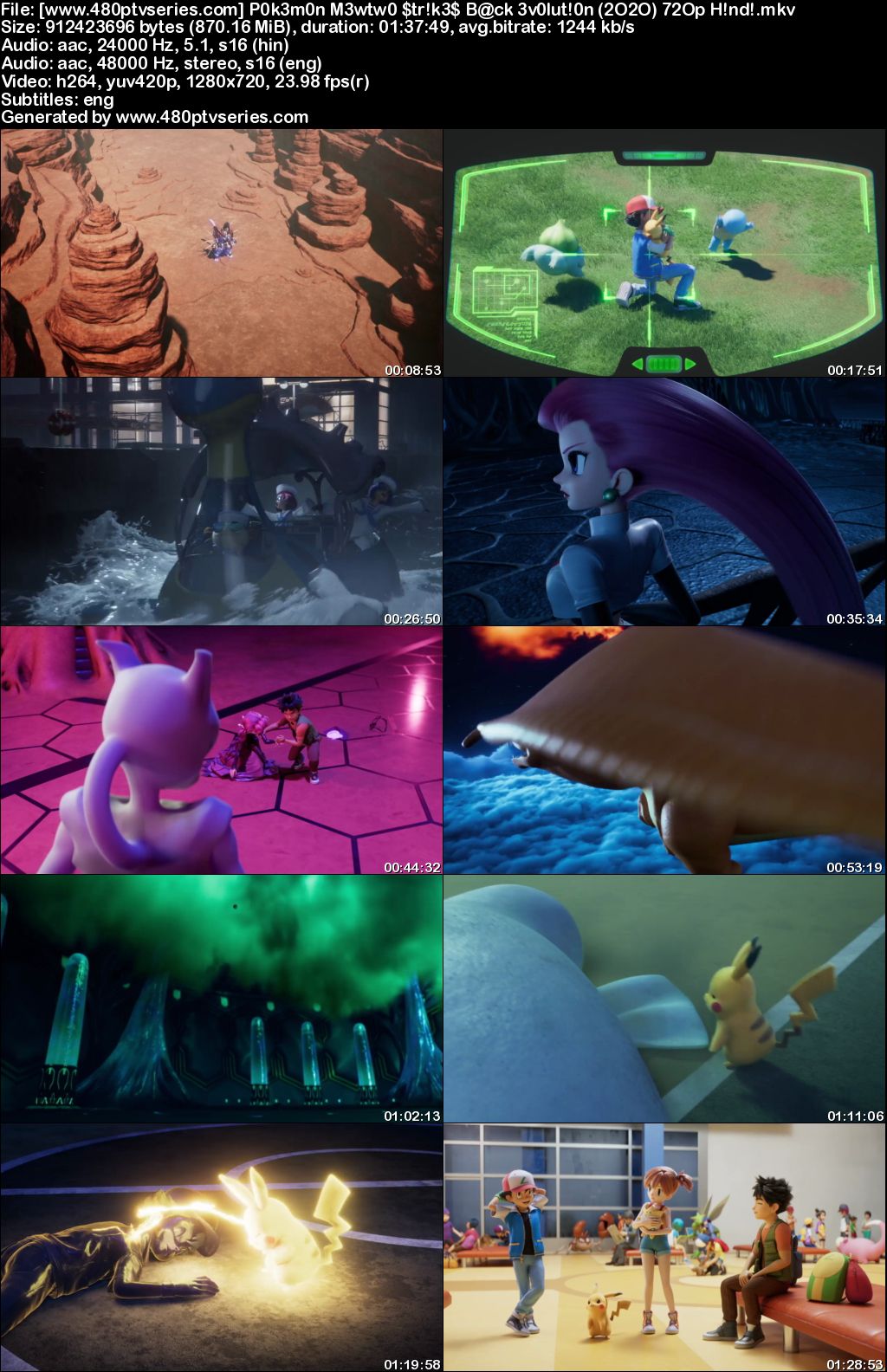 Watch Online Free Pokémon: Mewtwo Strikes Back - Evolution (2019) Full Hindi Dual Audio Movie Download 480p 720p Web-DL