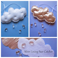 Free printable silver cloud sun catcher pattern