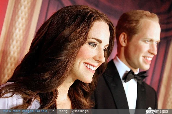 Wax figures of Catherine, Duchess of Cambridge, and Prince William, Duke of Cambridge, are unveiled at The British Royal Family Wax Figures event at Madame Tussauds on May 5, 2015 in Washington, DC. 