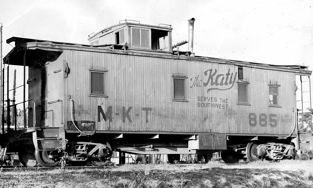 Just A Car Guy MKT Caboose built in 1910. Photographed in San Antonio, Texas in 1965.