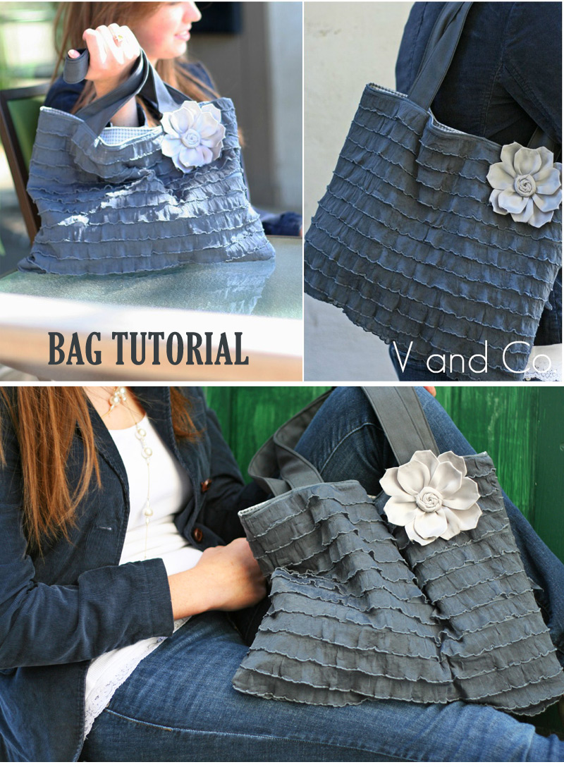 Bag using Ruffle Fabric Tutorial