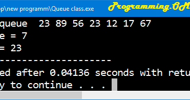 Program in C++ to implement queue Using Class.