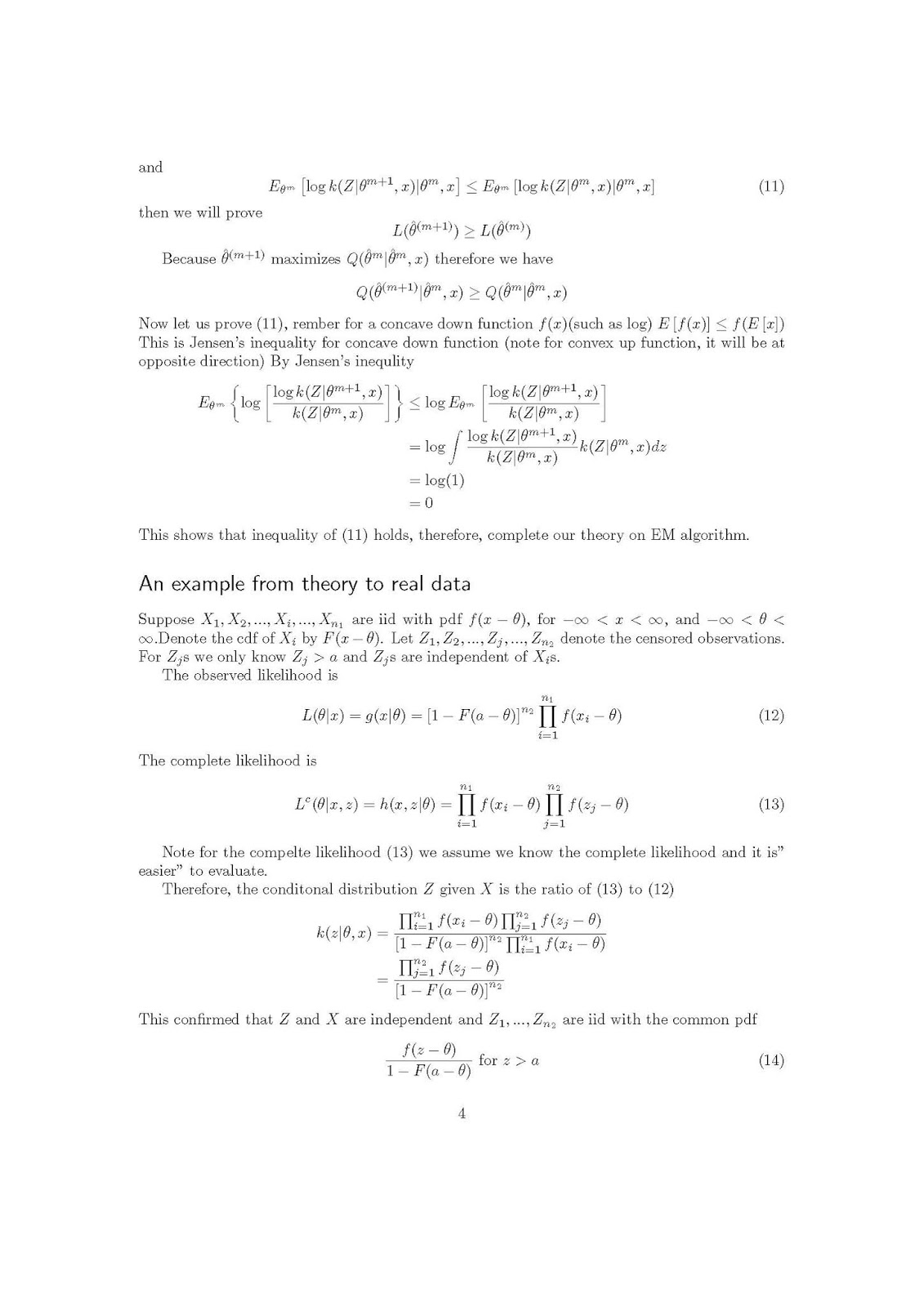 Integral, Measure and Martingale A review on EM algorithm