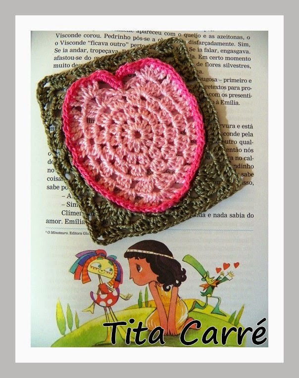 O Square Coração em crochet e a  história do dia dos Pais 
