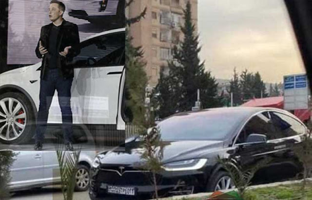 سيارة تيسلا الكهربائية في شوارع دمشق.. والسوريون يتساءلون: كيف بيشحنها..!؟