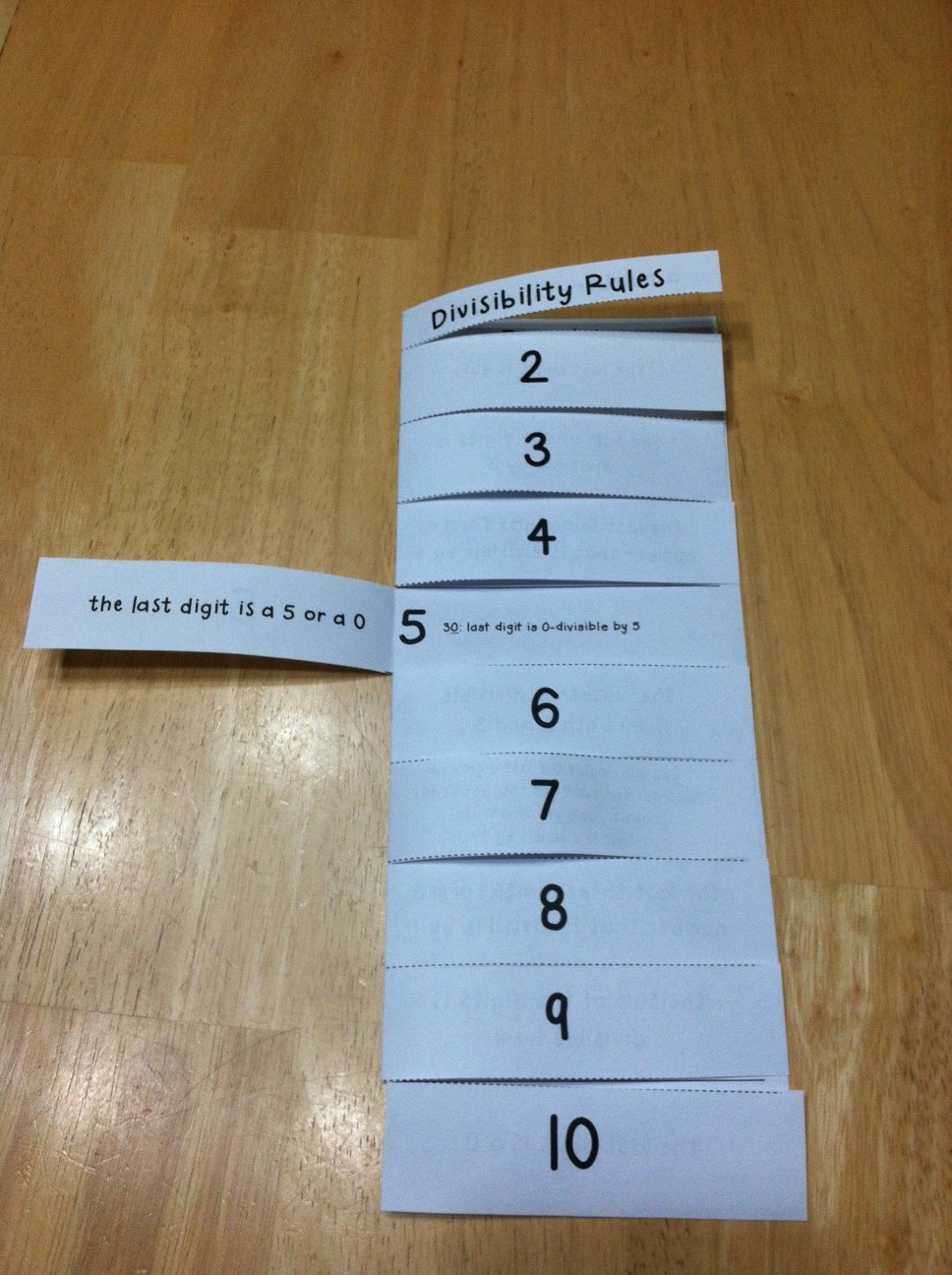 Tearless Teaching Divisibility Rules Foldable Graphic Organizer